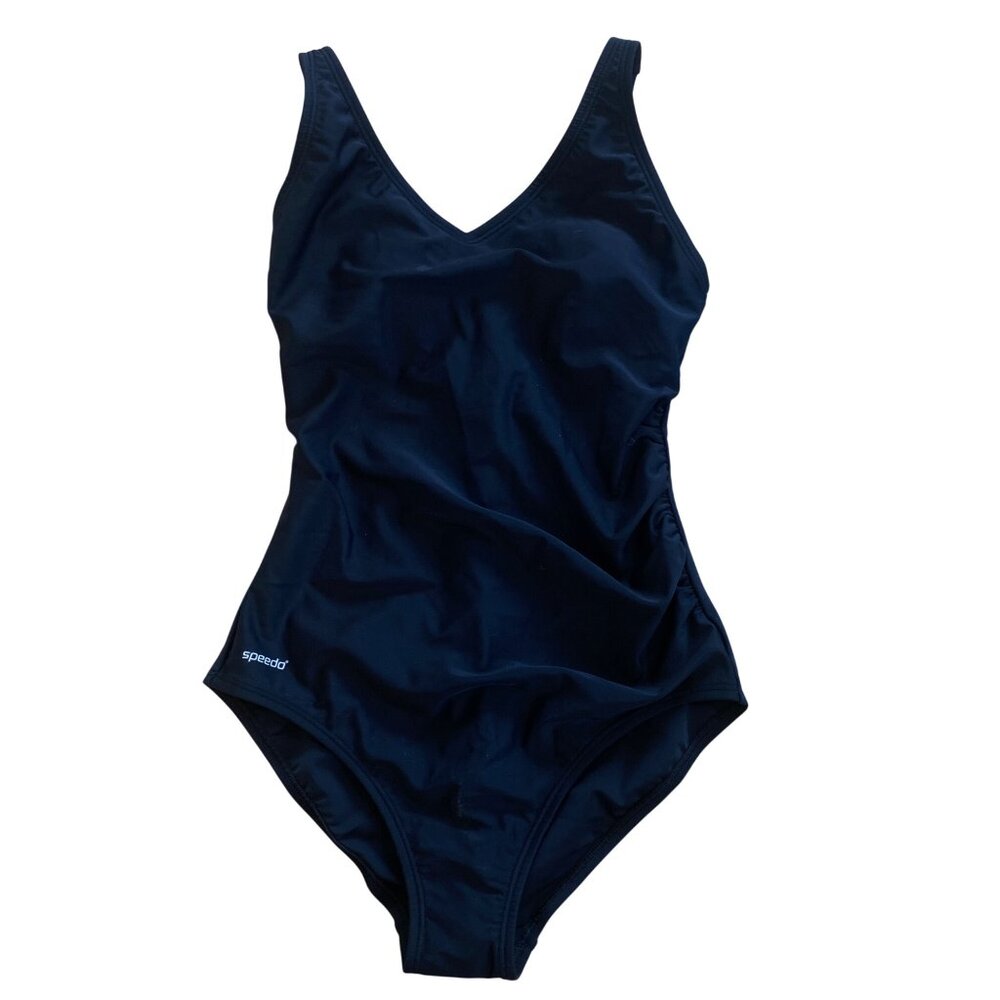 NWT Womens 6 Speedo BLACK "75466" One Piece Swimsuit Bathing Suit